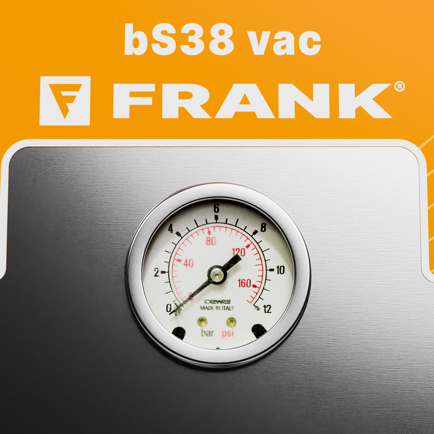 Die Druckanzeige des FRANK Trockendampfreinigers bS 38 VAC