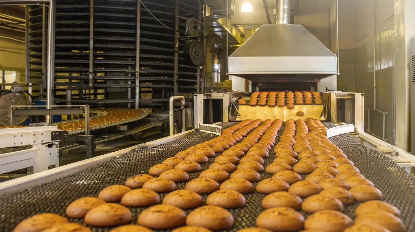 Ein FRANK Dampferzeuger wird in einer industriellen Bäckerei zum Befeuchten eingesetzt.